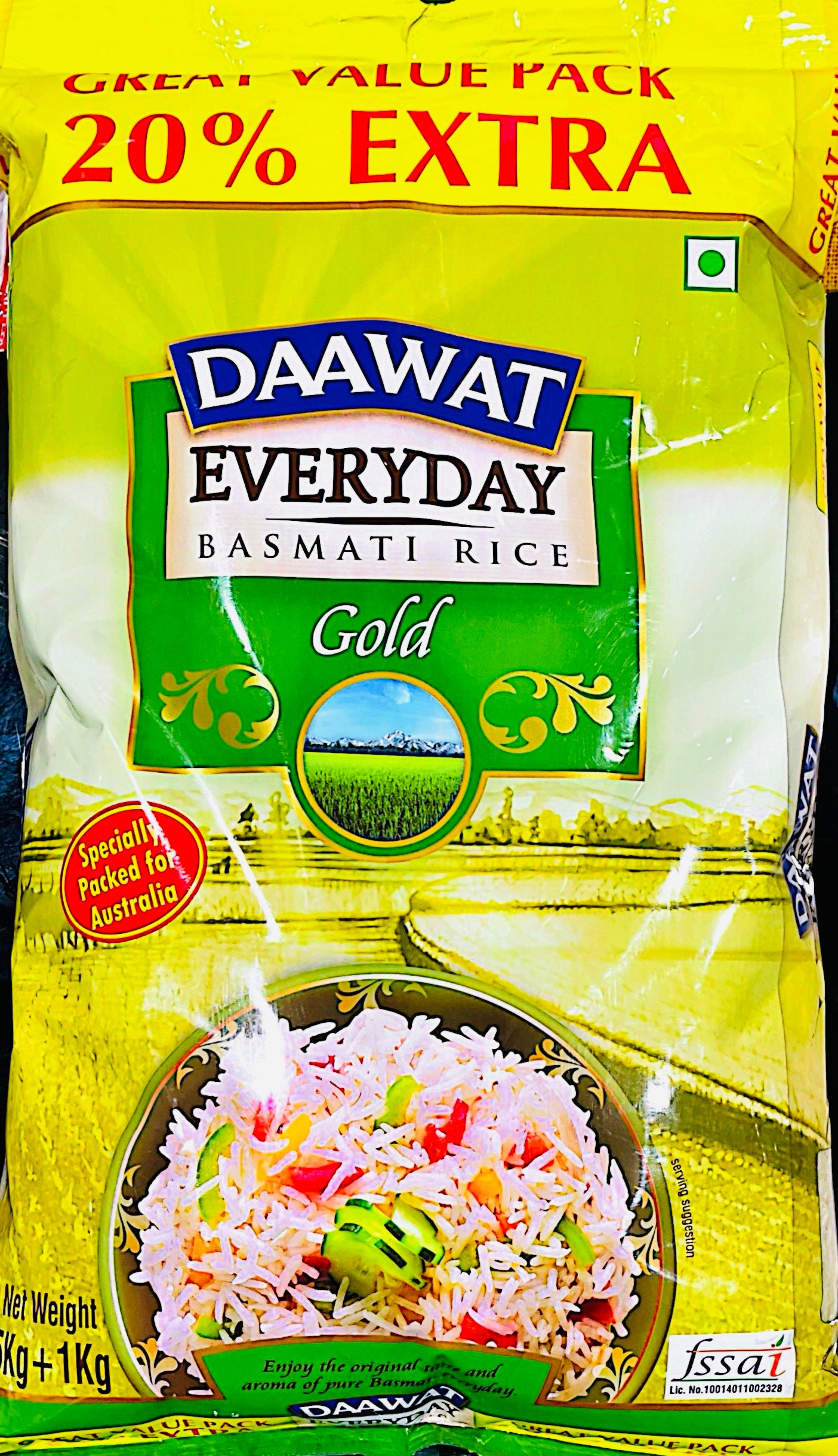 Daawat EveryDay Basmati Rice Gold 5Kg+1Kg (20% Extra)