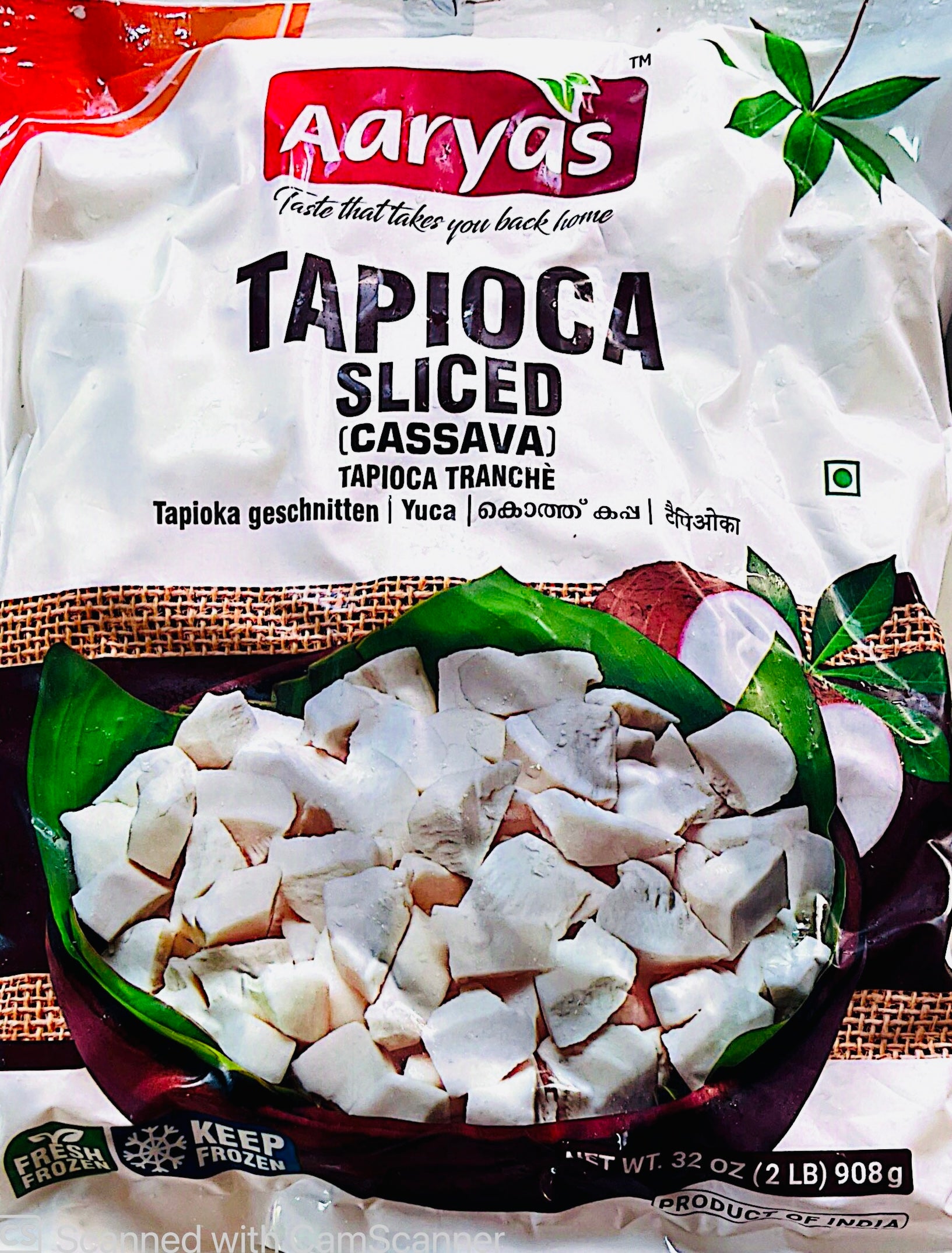 Aaryas Tapioca Sliced 908gm